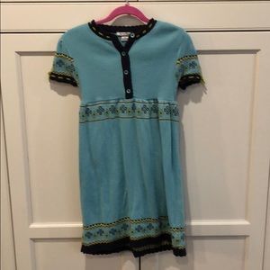 Hartstrings blue short-sleeved sweater dress.